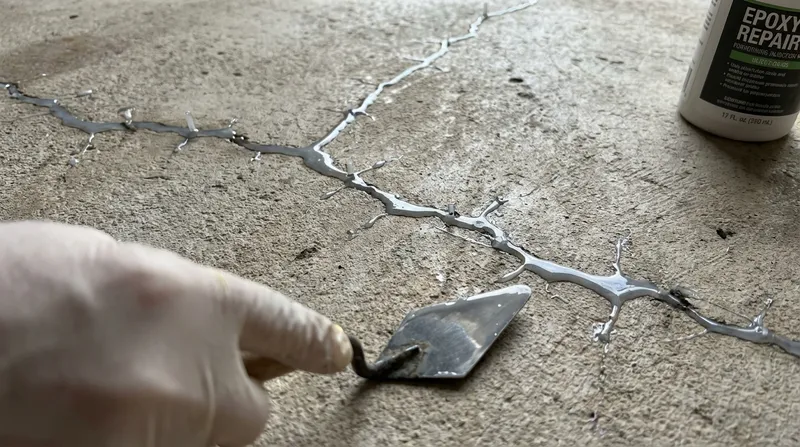 Professional concrete repair technique application