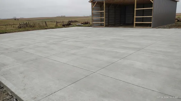 Six-inch reinforced equipment pad on a Limestone County farm near Athens, AL