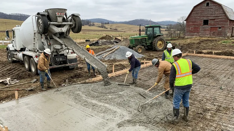 Equipment pad construction in progress