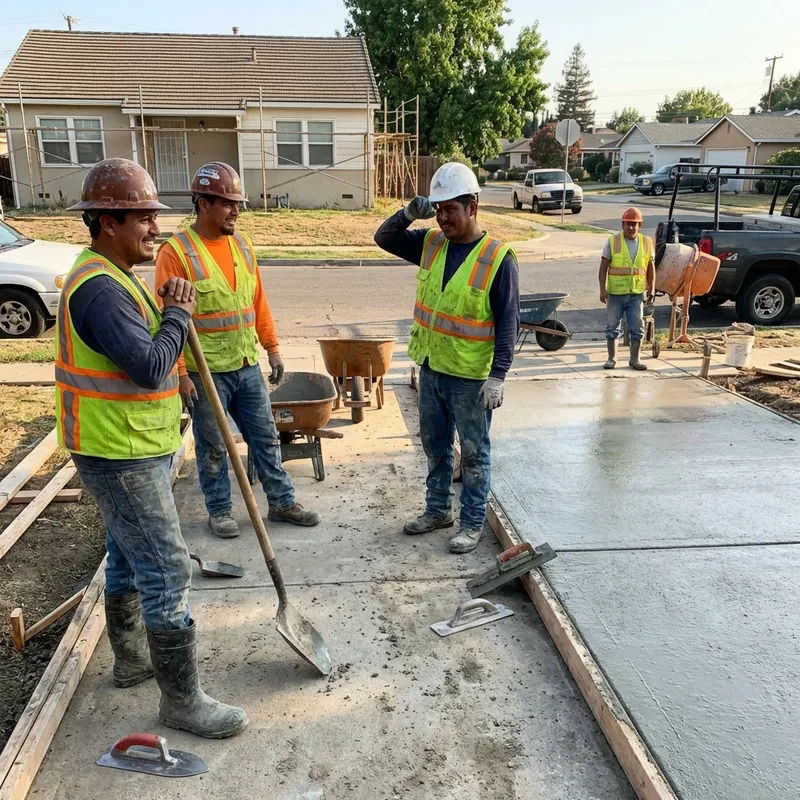 Huntsville Superior Concrete crew on a job site in Huntsville, AL
