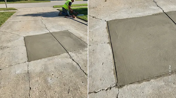 Repaired and resurfaced concrete on an Athens, AL property