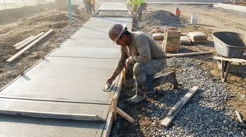 Patio installation in progress