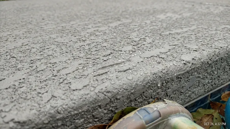 Pool deck texture and drainage detail