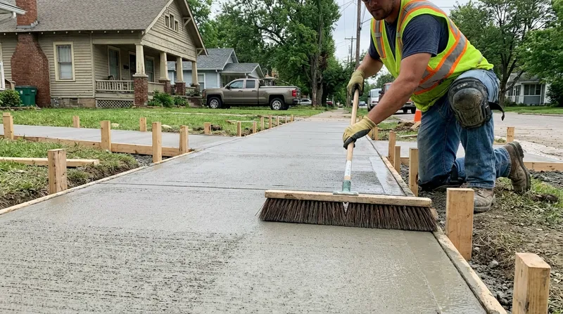Sidewalk construction in progress